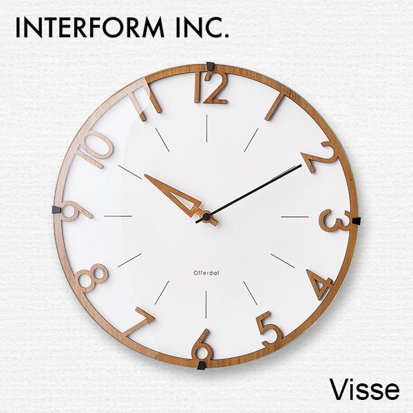 壁掛け電波時計 Visse フィッセ CL-3707 /INTERFORM インターフォルム /電池...