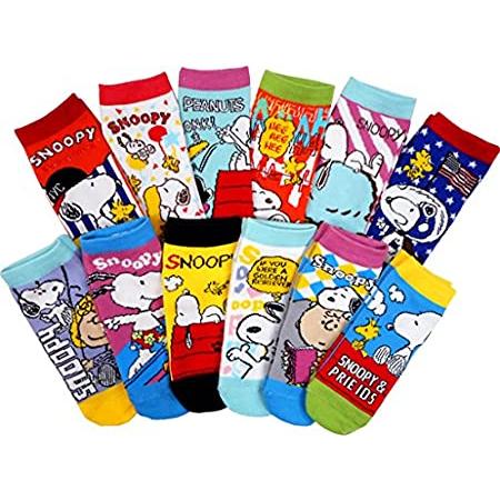スヌーピーカラフル靴下　ソックス　12柄12足セット サイズ19〜24cm