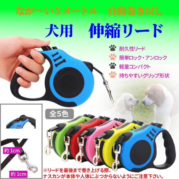 犬　伸縮リード　おすすめ　長い　5m　おしゃれ　小型犬　中型犬