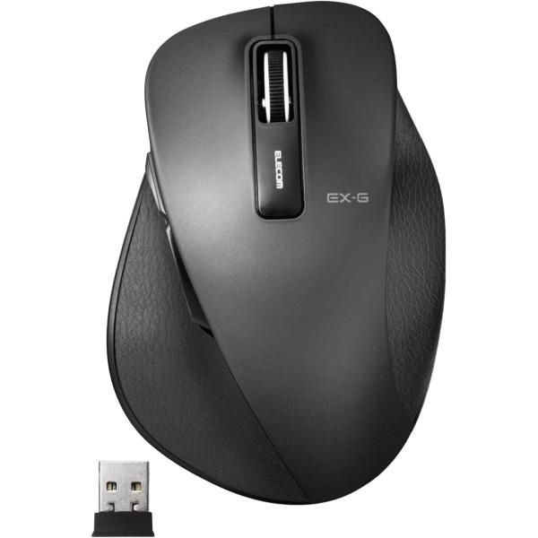 エレコム マウス ワイヤレス レシーバー付属 Lサイズ 5ボタン 戻る 進むボタン搭載 静音 Blu...