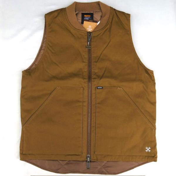 XLサイズ BLUCO RIB COLLAR DUCK VEST ダック ベスト ブラウン ブルコ