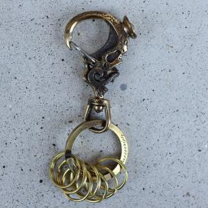 galcia/ガルシア】「Swallow Skull Brass Key Holder Hook/スワロー