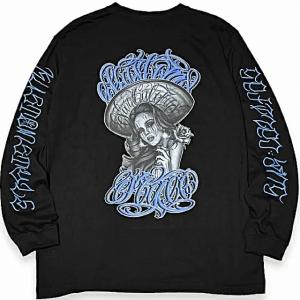 XLサイズ Kustomstyle カスタムスタイル ロンT 黒色 KSTL2315BK "SUR CALIFAS II" L/S Tシャツ ブラック