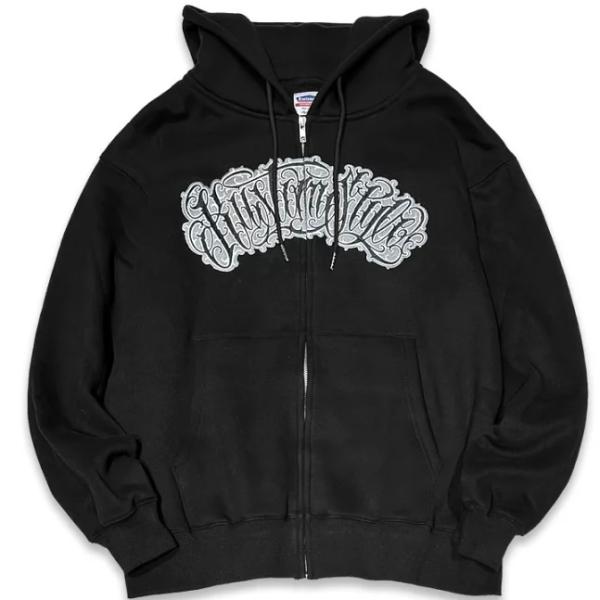 XLサイズ Kustomstyle カスタムスタイル -HAVOC- ZIP UP HOODIE 刺...