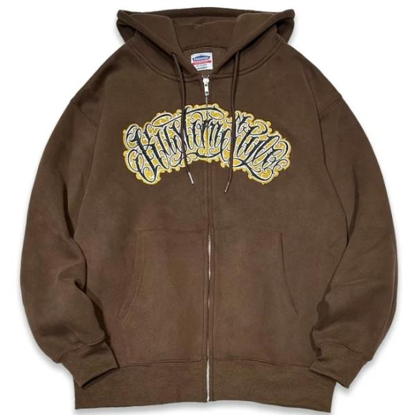 XLサイズ Kustomstyle カスタムスタイル -HAVOC- ZIP UP HOODIE 刺...