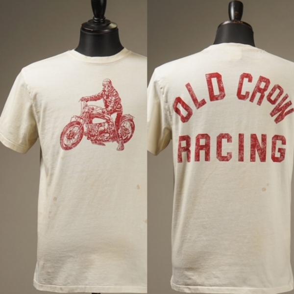 OLD CROW (オールドクロウ) OLD CROW RACING S/S Tシャツ Whiteビ...