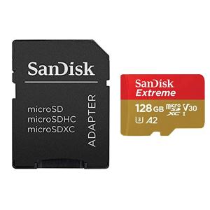 128GB SanDisk サンディスク Extreme microSDXCカード UHS-I U3 V30 A1対応 R:100MB/s W:90MB/s 海外リテール SDSQXAF-128G-GN6MA ◆メ