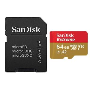 64GB microSDXCカード マイクロSD SanDisk サンディスク Extreme UHS-I U3 V30 A2 R:160MB/s W:60MB/s SDアダプタ付 海外リテール SDSQXA2-064G-GN6MA ◆メ