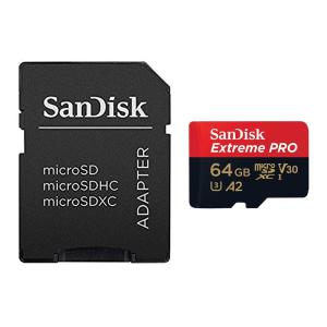 64GB microSDXCカード マイクロSD SanDisk サンディスク Extreme Pro UHS-I U3 V30 A2 R:170MB/s W:90MB/s 海外リテール SDSQXCY-064G-GN6MA ◆メ
