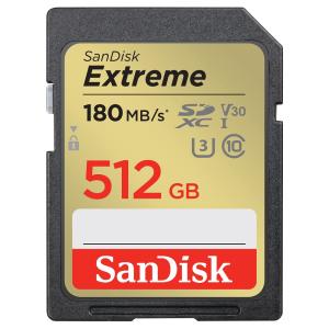 SDカード SDXC 512GB Extreme SanDisk サンディスク Class10 UHS-I U3 V30 4K R:180MB/s W:130MB/s 海外リテール SDSDXVV-512G-GNCIN ◆メ｜flashmemory