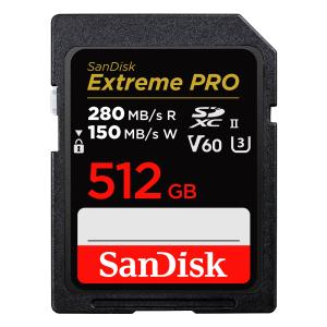 SDカード SDXC 512GB UHS-II SanDisk サンディスク Extreme PRO U3 V60 6K 4K R:280MB/s W:150MB/s 海外リテール SDSDXEP-512G-GN4IN ◆宅｜flashmemory