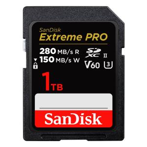 SDカード SDXC 1TB UHS-II SanDisk サンディスク Extreme PRO U3 V60 6K 4K R:280MB/s W:150MB/s 海外リテール SDSDXEP-1T00-GN4IN ◆宅｜flashmemory