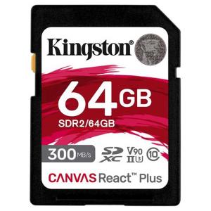 64GB SDXCカード UHS-II SDカード Kingston キングストン Canvas React Plus U3 V90 R:300MB/s W:260MB/s 海外リテール SDR2/64GB ◆メ｜風見鶏