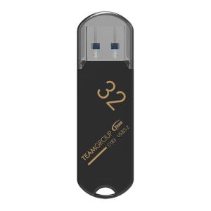 32GB USBメモリ USB3.2 Gen1(USB3.0) Team C183 キャップ式 スタイリッシュデザイン ストラップホール付 ブラック TC183332GB01 ◆メの画像