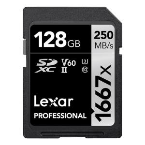 128GB SDXCカード SDカード Lexar レキサー Professional 1667x Class10 UHS-II U3 V60 R:250MB/s W:90MB/s 海外リテール LSD128CB1667 ◆メの画像