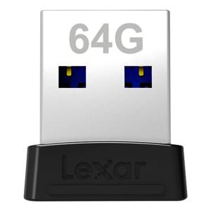 USBメモリ 64GB USB3.1 Gen1 USB3.0 Lexar レキサー JumpDrive S47 超小型 USB-A 高速転送 R:250MB/s ブラック 海外リテール LJDS047064G-BNBNJ ◆メ｜flashmemory