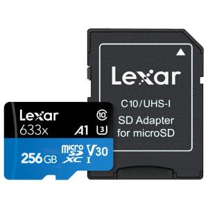 256GB microSDXCカード マイクロSD Lexar レキサー Class10 UHS-1 U3 V30 A1 R:95MB/s W:45MB/s SDアダプタ付 海外リテール LSDMI256BB633A ◆メ｜flashmemory