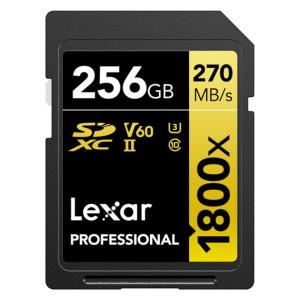 256GB SDXCカード SDカード Lexar レキサー Professional GOLD 1800x Class10 UHS-II U3 V60 R:270MB/s W:180MB/s 海外リテール LSD1800256G-BNNNG ◆メ｜風見鶏