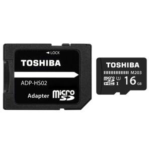 16GB microSDHCカード マイクロSD TOSHIBA 東芝 M203 CLASS10 UHS-I R:100MB/s SD変換アダプタ付 海外リテール THN-M203K0160EA ◆メ