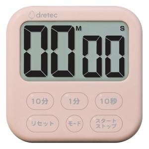 キッチンタイマー マグネット 時計表示 T-615 シャボン6 dretec 学習タイマー フィットネス デジタル 乾電池式 卓上 壁掛け フック付 ピンク T-615PK ◆メ｜flashmemory