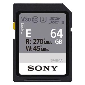 SDカード 64GB UHS-II SDXC SONY ソニー UHS-II Eシリーズ Class10 U3 V30 R:270MB/s W:45MB/s 日本語パッケージ SF-E64A ◆メ｜flashmemory
