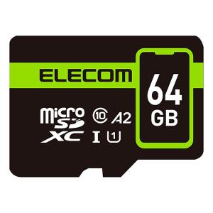 マイクロSDカード 64GB microSDXC ELECOM エレコム MF-SPGU11A2Rシリーズ Class10 UHS-1 A2 R:90MB 日本語パッケージ MF-SP064GU11A2R ◆メ