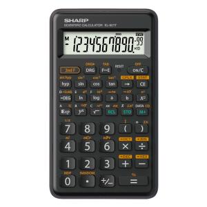 スタンダード関数電卓 10桁 ピタゴラス SHARP シャープ 見やすい大型表示 統計計算 N進計算 複素数計算 フラット スリム ブラック EL-501T-X ◆メ｜flashmemory