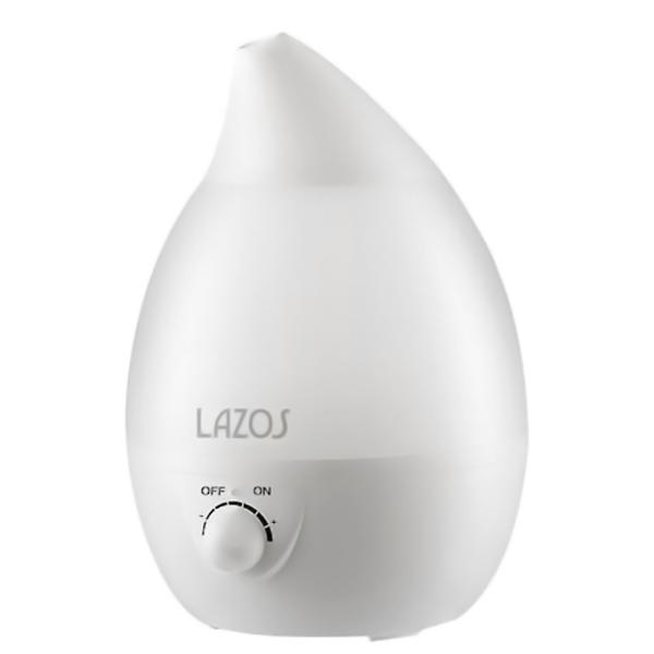 加湿器 しずく型 超音波式 乾燥対策 LAZOS リーダーメディアテクノ 7色LED 大容量3L 半...
