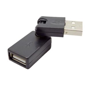 USB延長コネクタ 180度回転式 SSA エスエスエー USB2.0データ転送/通電 USB-A(メス)-USB-A(オス) ブラック SUAF-UAMK ◆メ｜flashmemory