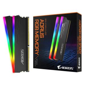 8GB 2枚組 DDR4-3733 LED搭載ヒートスプレッダ採用 デスクトップ用メモリ GIGABYTE ギガバイト AORUS RGB PC4-29800 288pin DIMM 計16GB GP-ARS16G37 ◆メ｜風見鶏