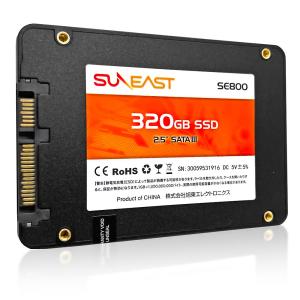 SSD 320GB 内蔵型 2.5インチ SUNEAST サンイースト 3D TLC 2.5インチ 7mm厚 SATA3 6Gb/s R:550MB/s W:480MB/s SE800-320GB ◆メ