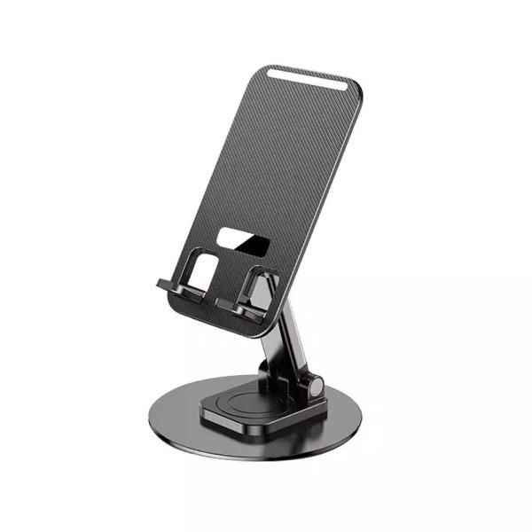 スマホスタンド タブレットスタンド 折り畳み式 360度回転 滑り止め加工 金属製 耐荷重1kg バ...