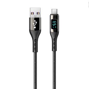 TYPE-Cケーブル USB-A to C 1m 液晶 出力が見える 電圧・電流チェッカー付 最大65W(12V/4A出力)対応 USB2.0 充電・データ通信用 100cm Libra LBR-PDS65AC ◆メ｜flashmemory