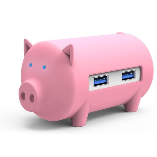 3ポートハブ機能付 SD/microSDカードリーダー 多機能コブタ 高速転送 USB3.0対応 バ...