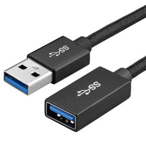 USB延長ケーブル USB3.0 5Gbps/s 充電/データ転送用 1m miwakura 美和蔵 USB-Aオス - USB-Aメス 強靭メッシュ 100cm ブラック MCA-ATAF100G1 ◆メ｜flashmemory