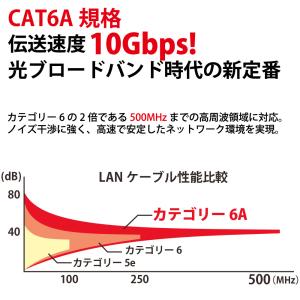 LANケーブル 3m CAT6A 伝送速度10...の詳細画像1