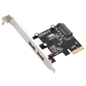 USB3.0増設ボード PCI Express x1 miwakura 美和蔵 NEC D720200 チップ搭載 USB3.0 2ポート 拡張 内部SATA電源供給 LowProfileブラケット付 MPC-PCIEU3P2 ◆メ