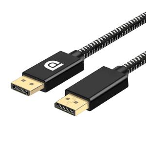 ディスプレイポートケーブル 2m DisplayPort1.2 (DP1.2) miwakura 美和蔵 21.6Gbps 4K 60Hz / 2K 144Hz HDCP 強靭メッシュ ブラック MAV-DP1220 ◆メ｜flashmemory