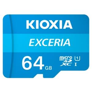 64GB microSDXCカード マイクロSD KIOXIA キオクシア EXCERIA CLASS10 UHS-I R:100MB/s SD変換アダプタ付 海外リテール LMEX1L064GG2 ◆メ｜flashmemory