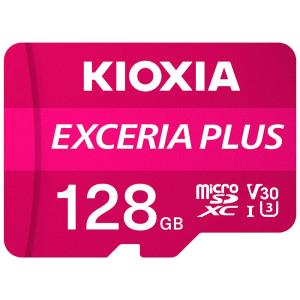 128GB microSDXCカード マイクロSD KIOXIA キオクシア EXCERIA PLUS CLASS10 UHS-I U3 V30 A1 R:100MB/s W:65MB/s SDアダプタ付 海外リテール LMPL1M128GG2 ◆メ｜風見鶏