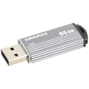 64GB USBメモリ キャップ式 KINGMAX キングマックス USB2.0 シンプルデザイン アルミ製ボディ シルバー 海外リテール KM64GMA06D ◆メ