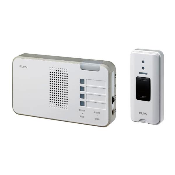 ワイヤレスチャイム ランプ付き受信器+押ボタン送信器セット ELPA エルパ 朝日電器 最大音量88...