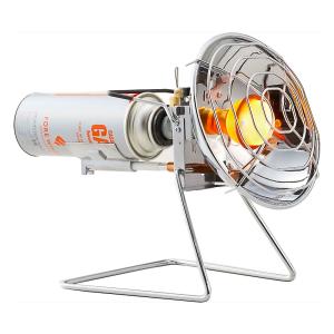 アウトドアヒーター 屋外専用ヒーター Iwatani 岩谷産業 FORE WINDS カセットガスボンベ式 連続使用2.4h 火力調節 圧電点火方式 シルバー FW-OH01 ◆宅