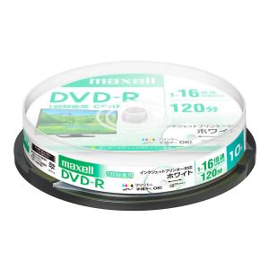 DVD-R 録画用 10枚パック maxell マクセル 1-16倍速 4.7GB 標準120分 CPRM ホワイトプリンタブル スピンドルケース DRD120PWE.10SP ◆宅｜flashmemory