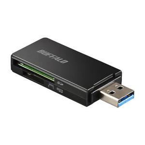 SD/microSDカードリーダーライター USB3.0 BUFFALO バッファロー 高速転送 USB-A キャップ式 ケーブルレス Win/Mac/PS4対応 ブラック BSCR27U3BK ◆メ
