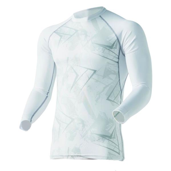 クルーネックシャツ 長袖 インナー JW-623 BT冷感 カモフラ×ホワイト Lサイズ OTAFU...