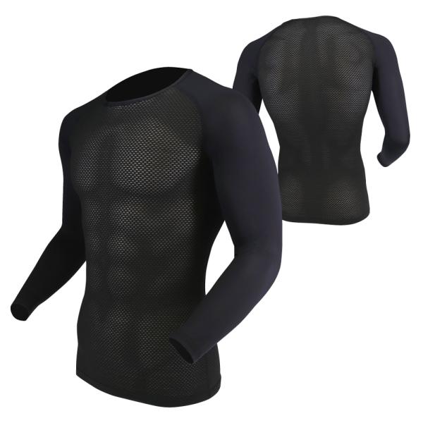 クルーネックシャツ 長袖 インナー JW-715 BT冷感 ブラック Lサイズ おたふく手袋 ストレ...