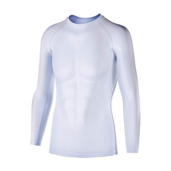 クルーネックシャツ 長袖 冷感 ホワイト Sサイズ おたふく手袋 ストレッチ 吸汗速乾 消臭 UVカ...