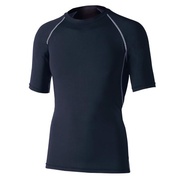 クルーネックシャツ 半袖 インナー JW-628 BT冷感 ブラック Lサイズ おたふく手袋 丸首 ...