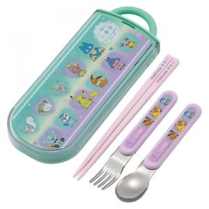 弁当用箸 トリオセット 子ども用 箸16.5cm/スプーン フォーク13cm ポケモンハートバブル Pokemon Heart Bubble SKATER 名前シール付 56814-5-TACC2AG  メ